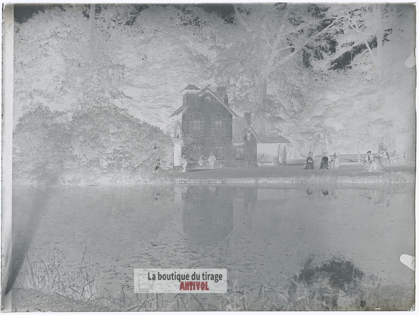 Versailles, Moulin du Hameau de la Reine, plaque verre, photo, négatif 9x12 cm