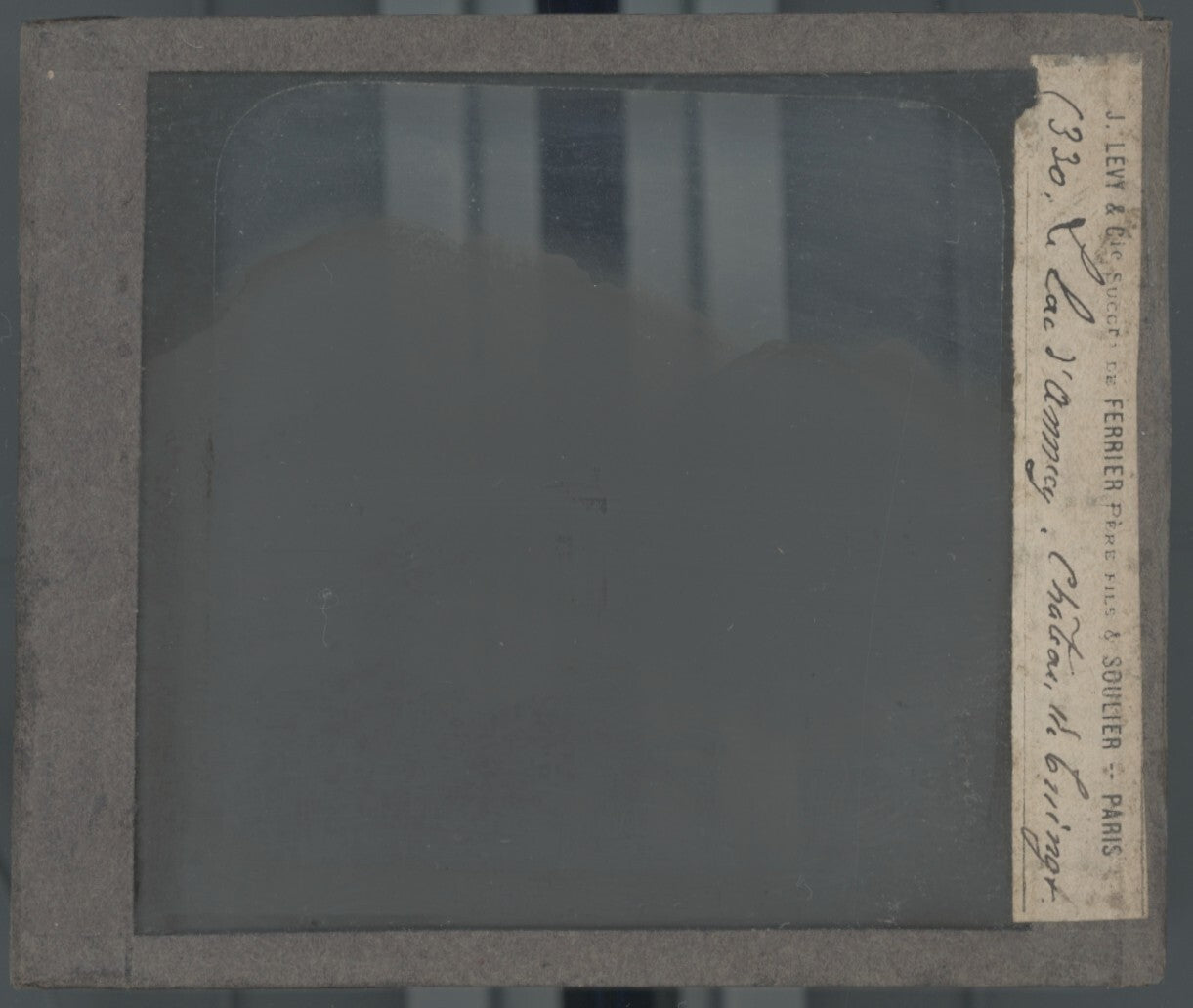 Chateau Duingt, Annecy lac, photo plaque verre, noir & blanc, positif 8,5x10 cm