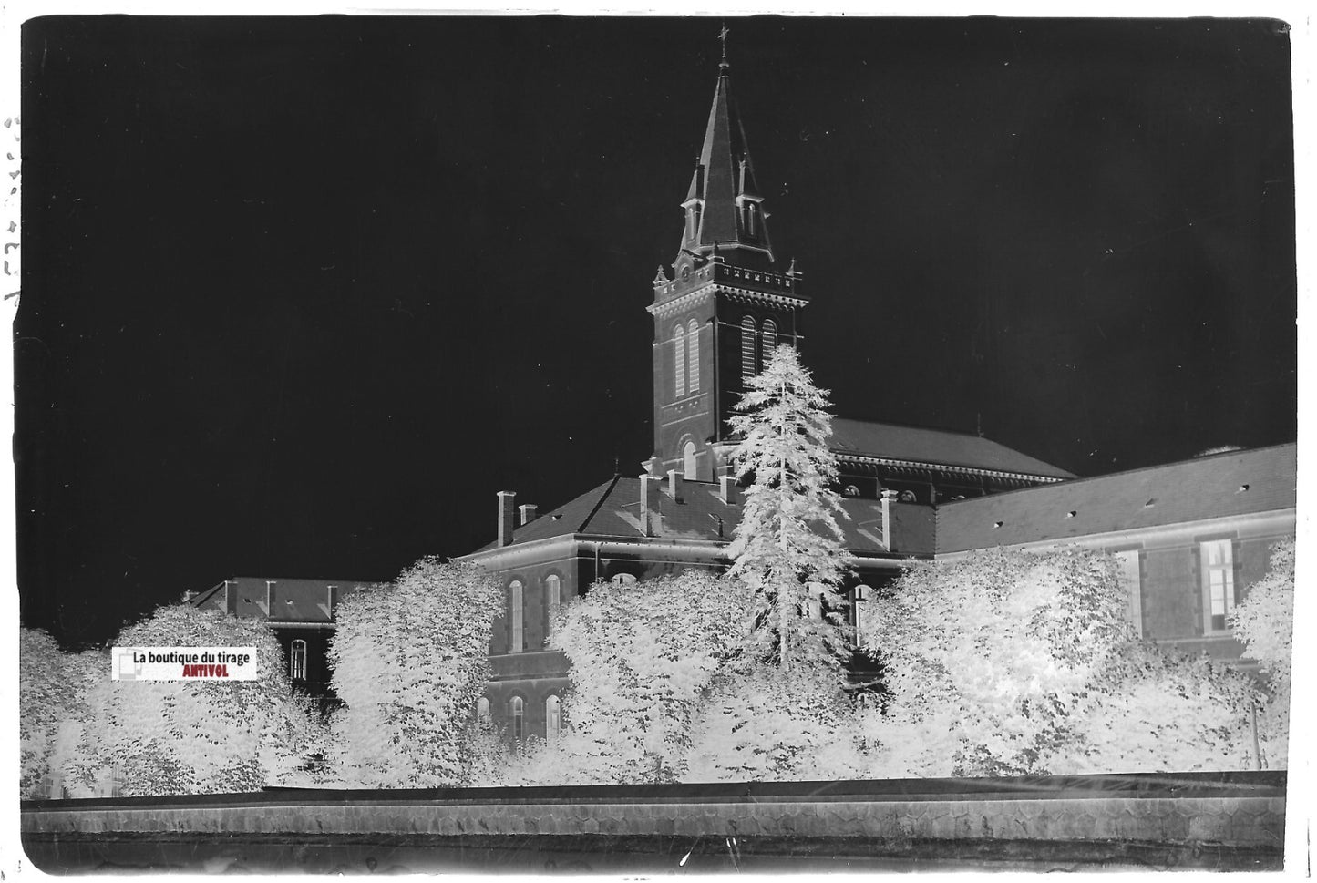 Vichy, hôpital, Plaque verre photo ancienne, négatif noir & blanc 10x15 cm