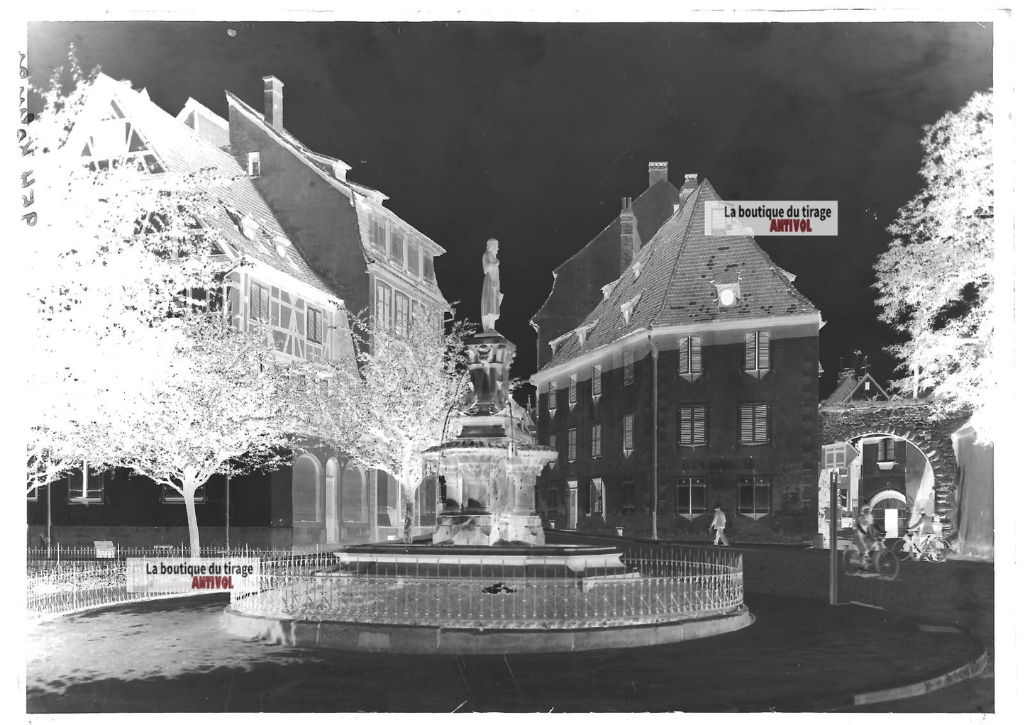 Plaque verre photo ancienne négatif noir et blanc 13x18 cm photographie Colmar