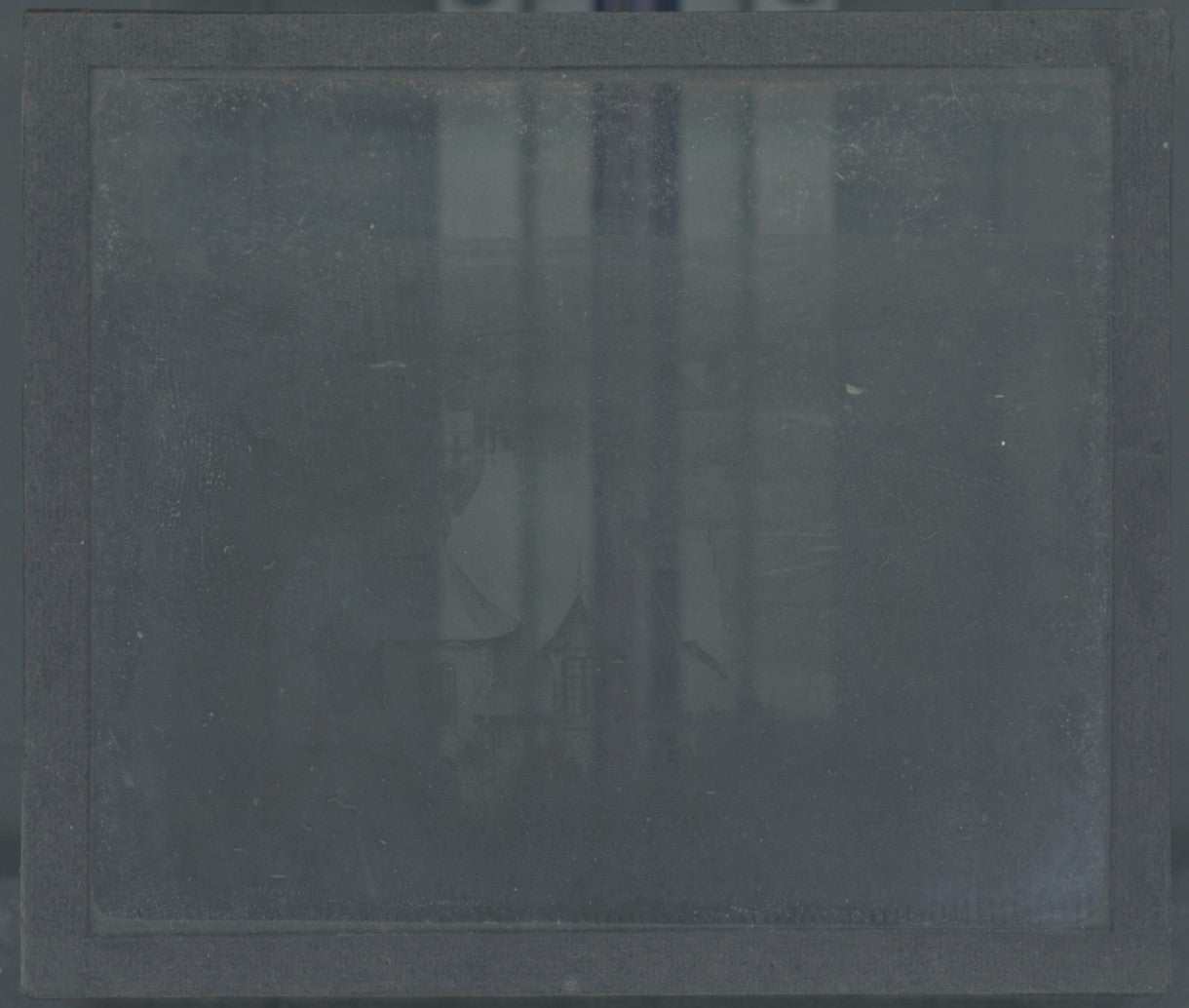 Normandie, villas, photo plaque verre, noir & blanc, positif 8,5x10 cm