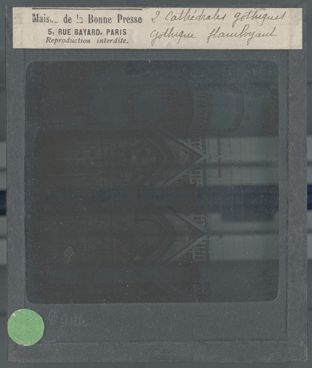 Cathédrale Notre-Dame de Paris, photo ancienne plaque verre, positif 8,5x10 cm