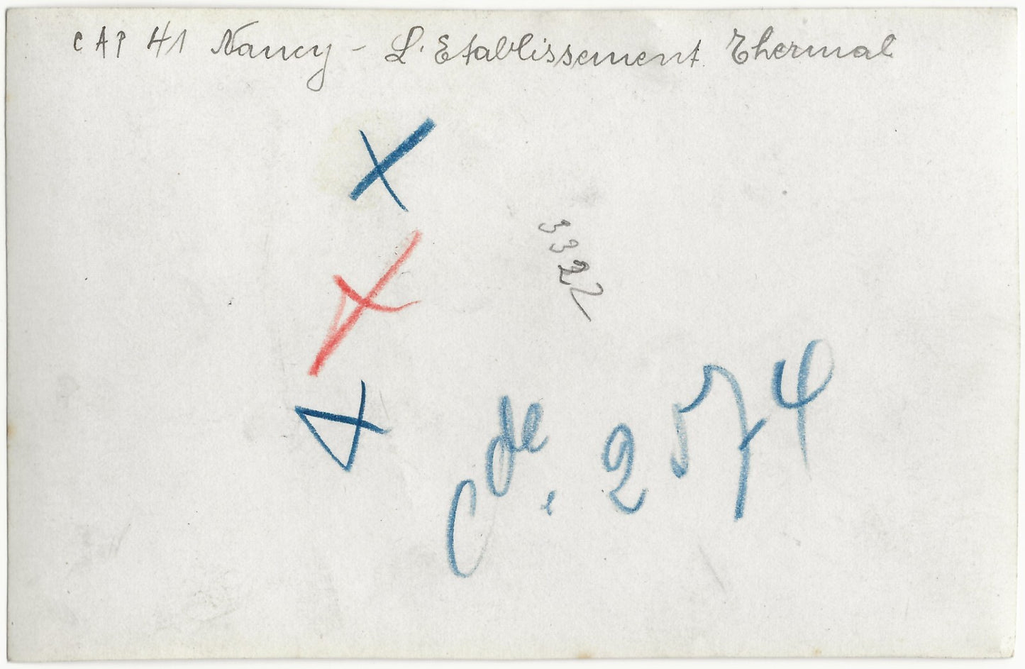 Plaque verre photo anncienne, négatif noir & blanc 9x14 cm, therme Nancy France