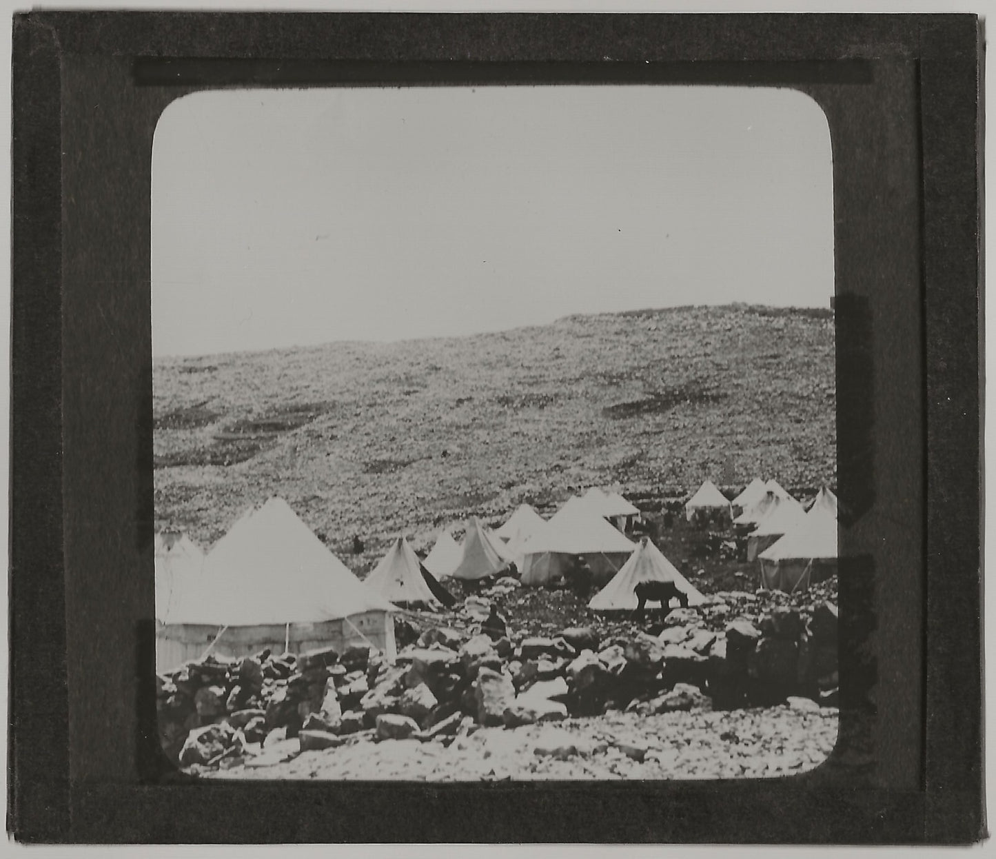 Mont Gerizim, Naplouse, photo ancienne plaque de verre, positif 8,5x10 cm