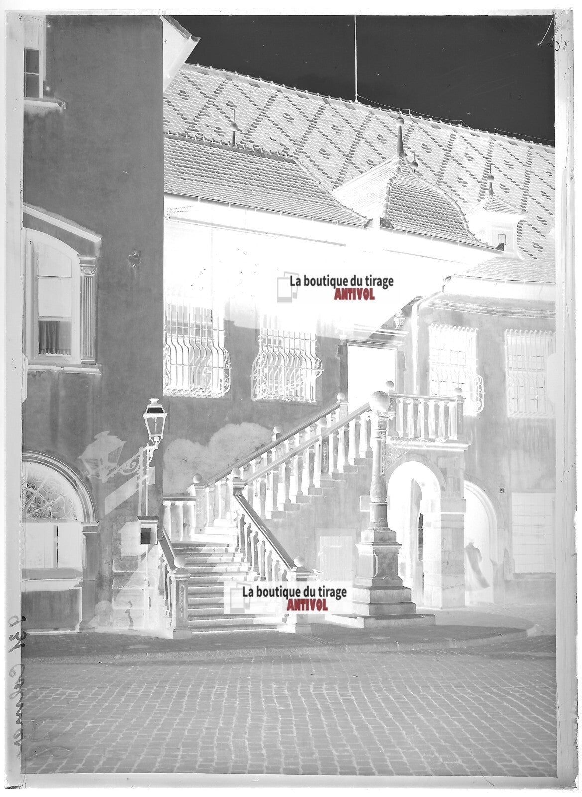 Plaque verre photo ancienne négatif noir et blanc 13x18 cm Colmar photographie