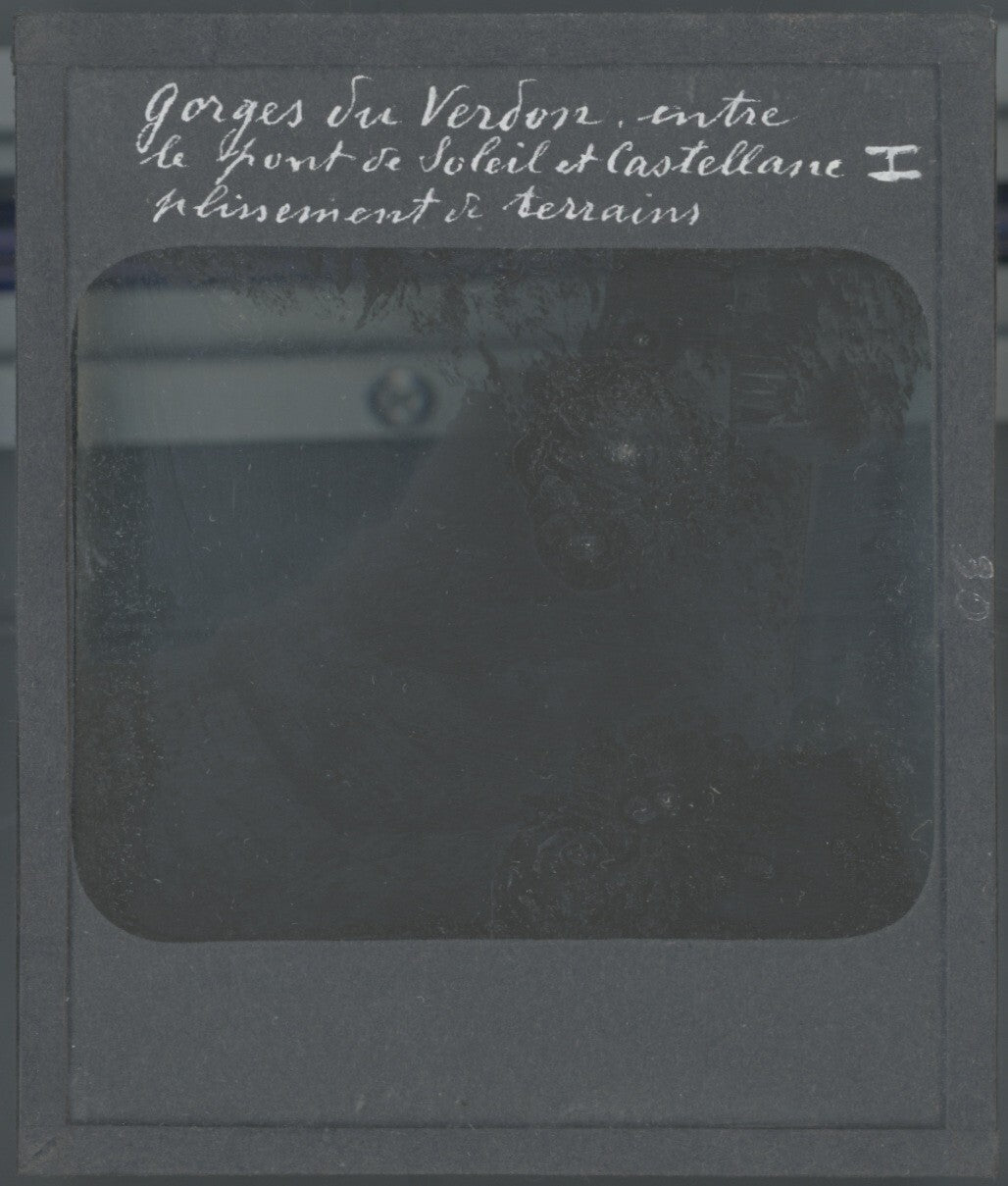 Gorges du Verdon, paysage, photo ancienne plaque de verre, positif 8,5x10 cm