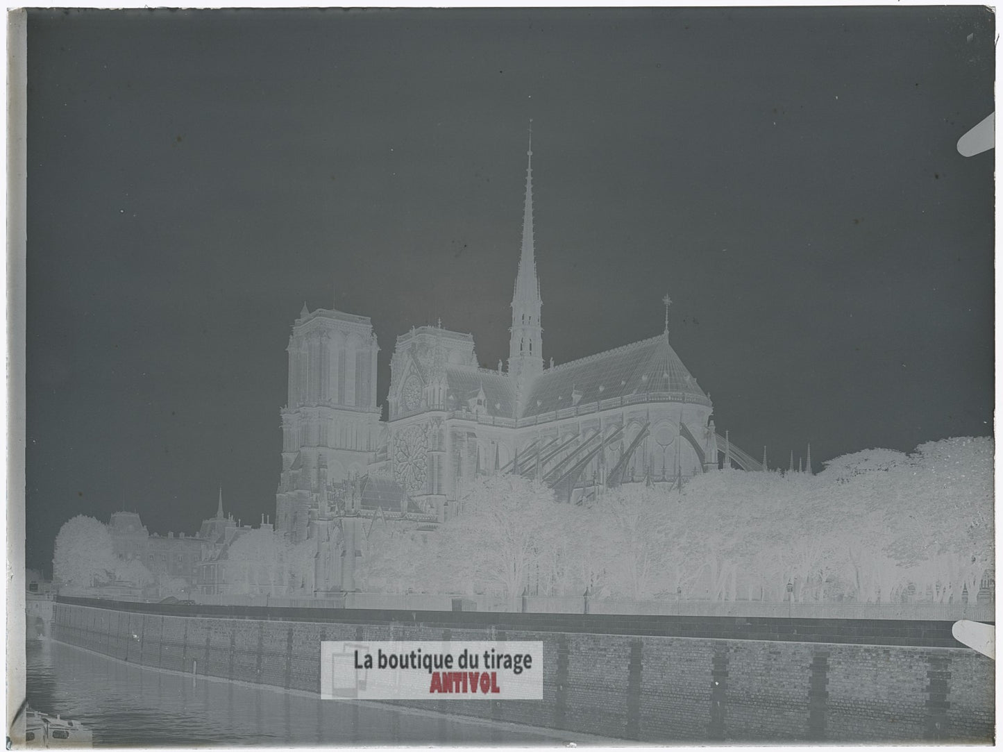 Cathédrale Notre-Dame de Paris, plaque verre, photo ancienne, négatif 9x12 cm