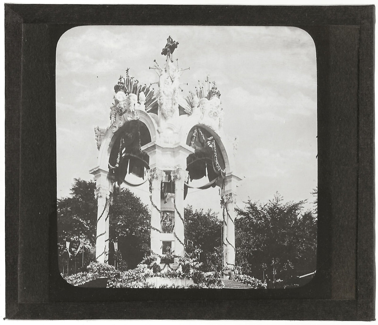 Parc Jeanne-Mance, Canada Montréal, photo plaque de verre, positif 8,5x10 cm