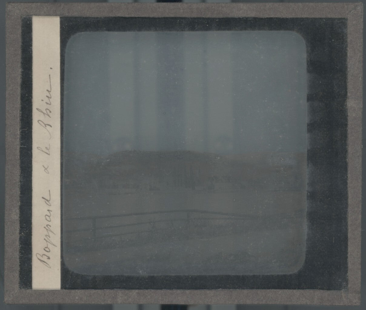 Boppard et l'abbaye, photo plaque verre, noir & blanc, positif 8,5x10 cm