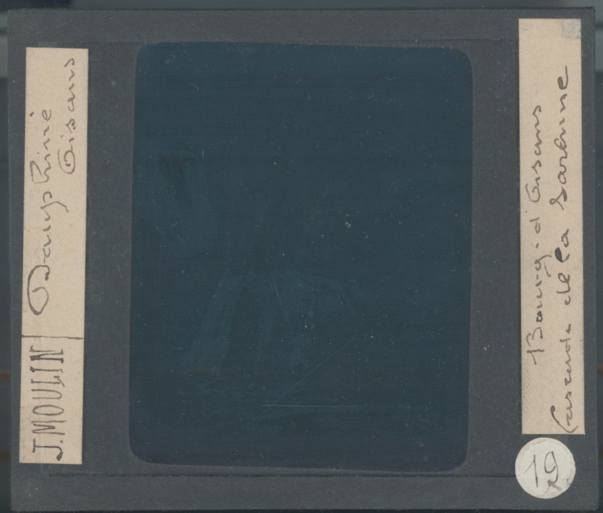 Cascade de Sarenne, photo J. Moulin, plaque verre, couleur, positif 8,5x10 cm