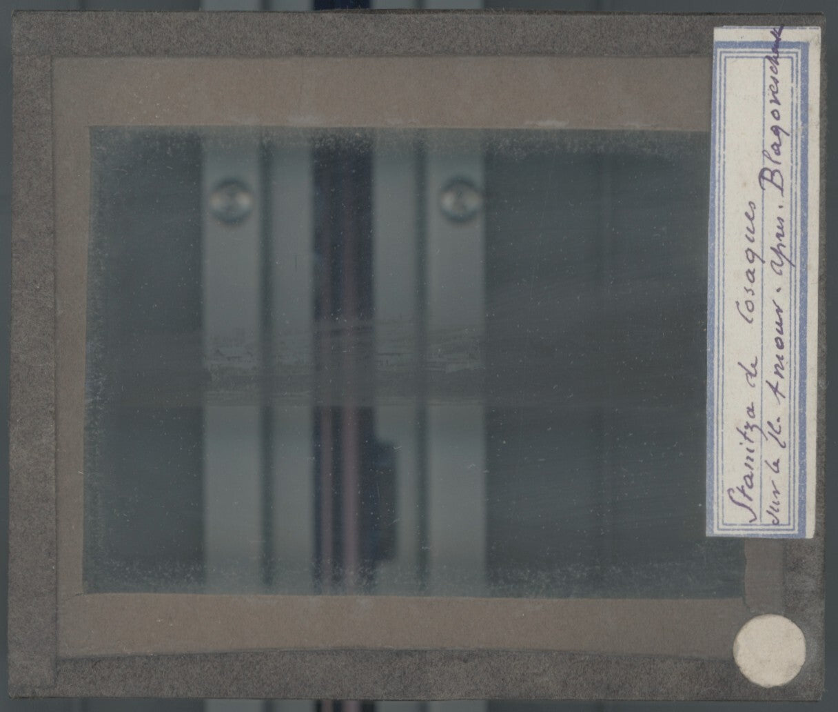 Blagovechtchensk, Cosaques, photo plaque verre, noir & blanc, positif 8,5x10 cm