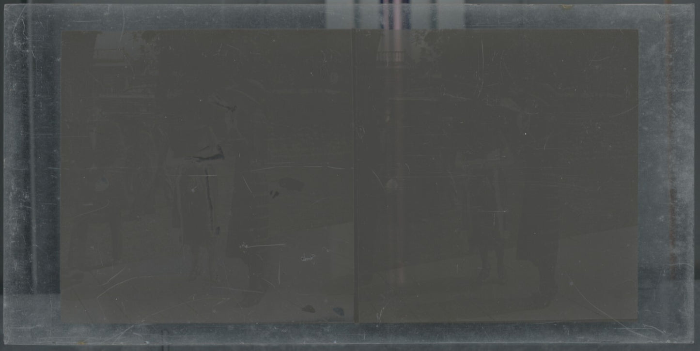 Hippodrome de Longchamp, Paris, plaque verre stéréoscopique, positif 8,5x17 cm