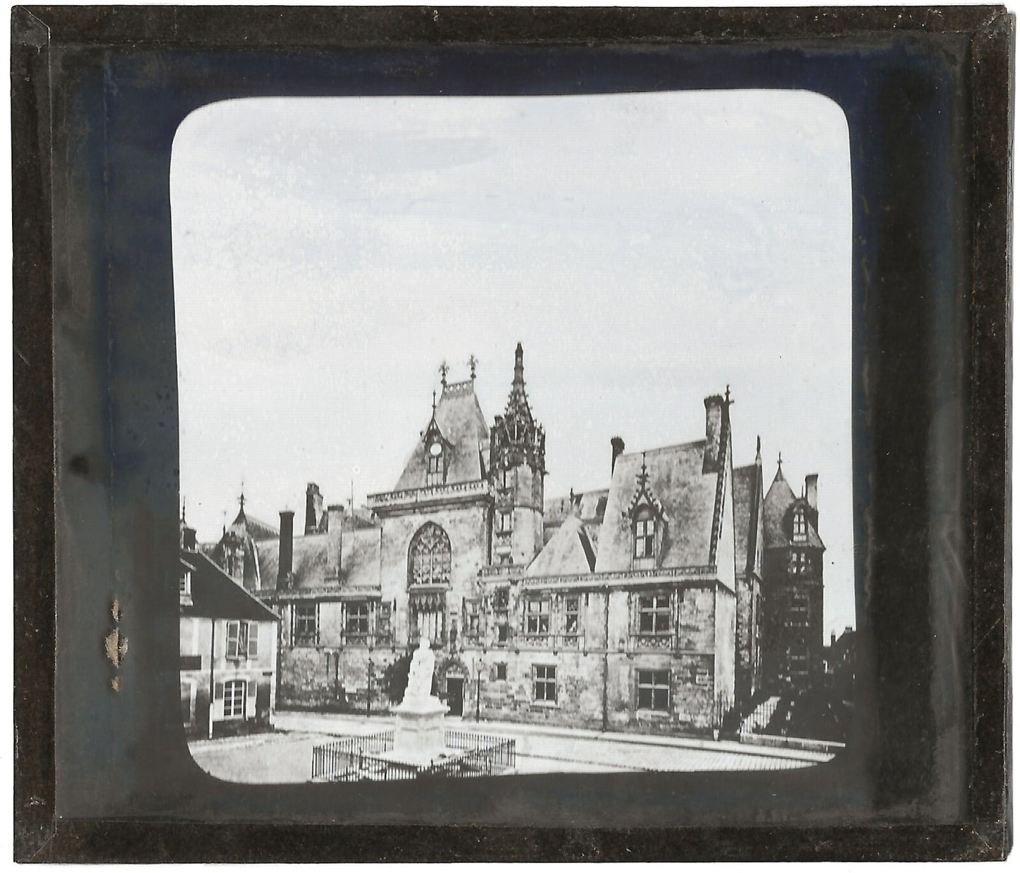 Palais Jacques Cœur, Bourges, photo ancienne plaque de verre, positif 8,5x10 cm