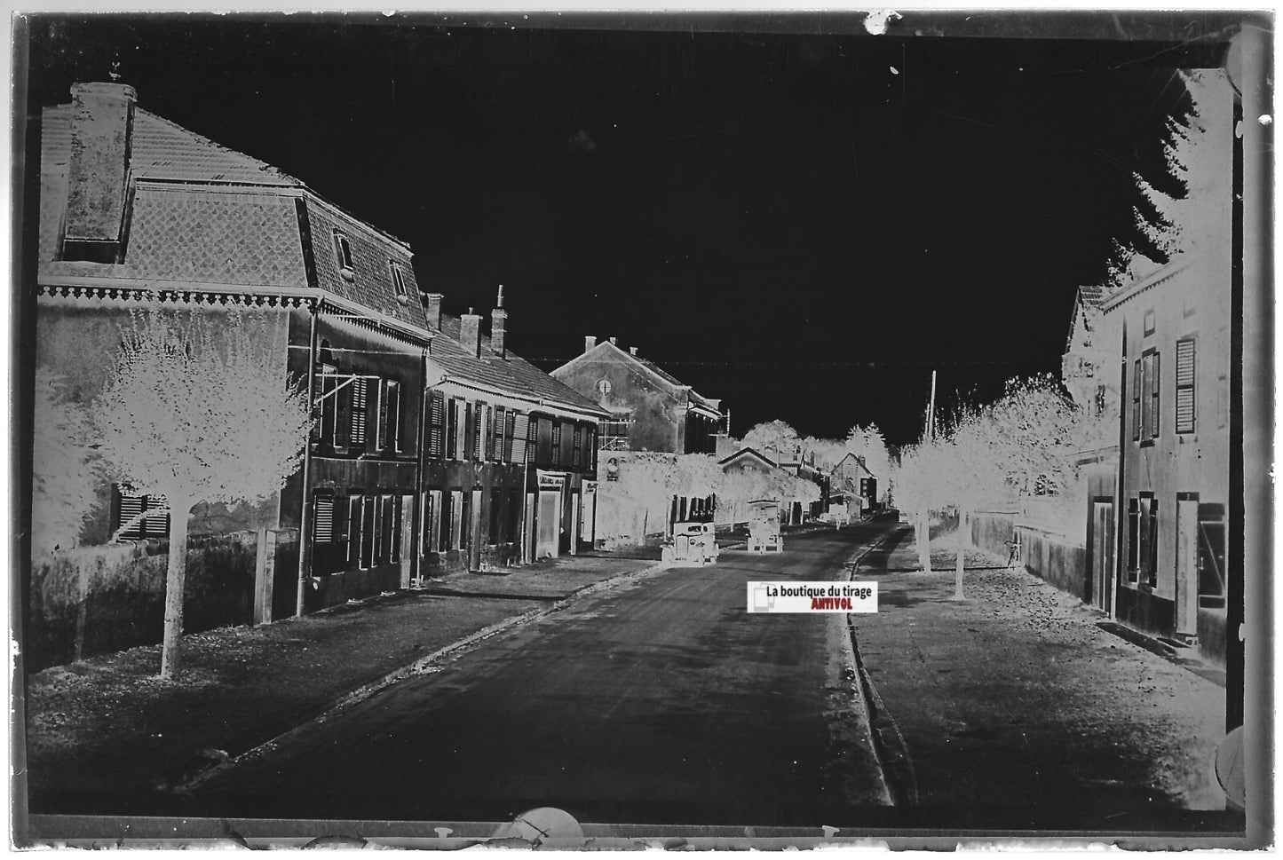 Courcelles-Chaussy, Plaque verre photo ancienne, négatif noir & blanc 10x15 cm