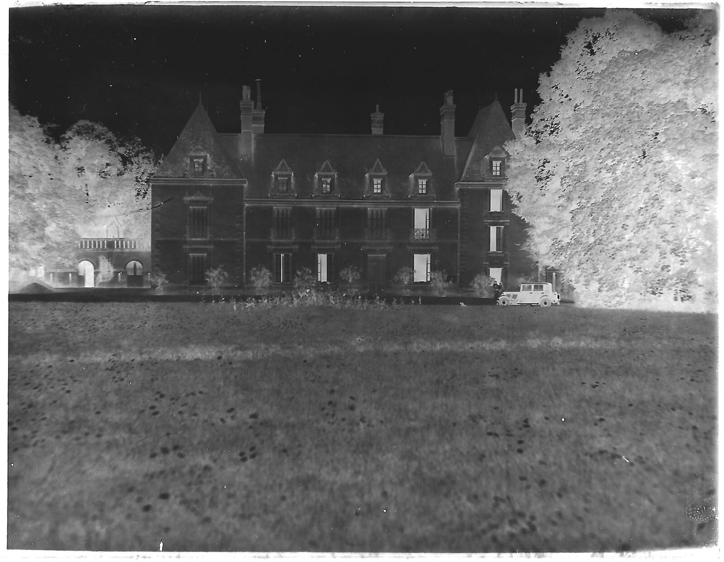 Plaque verre photo négatif 9x12 cm Château de la Martinerie, Neuvy-le-Roi