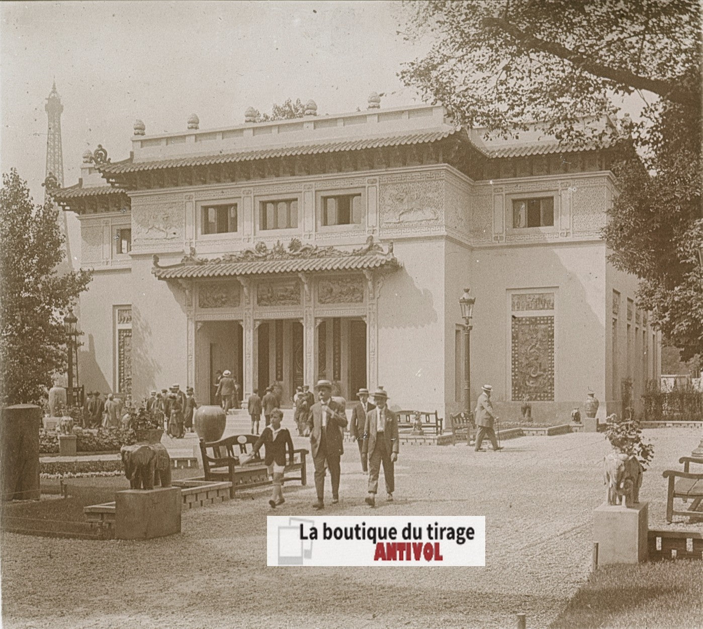 Exposition Internationale, Paris, plaque verre, photo stéréoscopie, N&B 6x13 cm