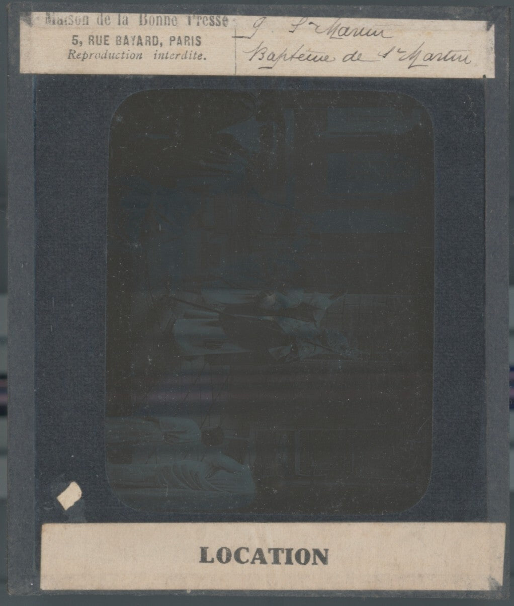 Saint-Martin, photo ancienne plaque verre, noir et blanc, positif 8,5x10 cm