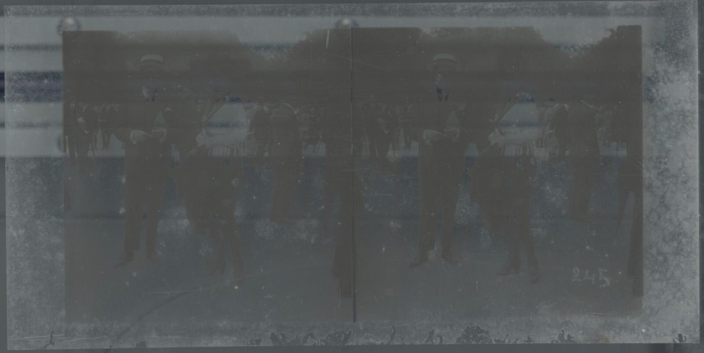 Hippodrome de Longchamp, Paris, stéréoscopie plaque verre, positif 8,5x17 cm