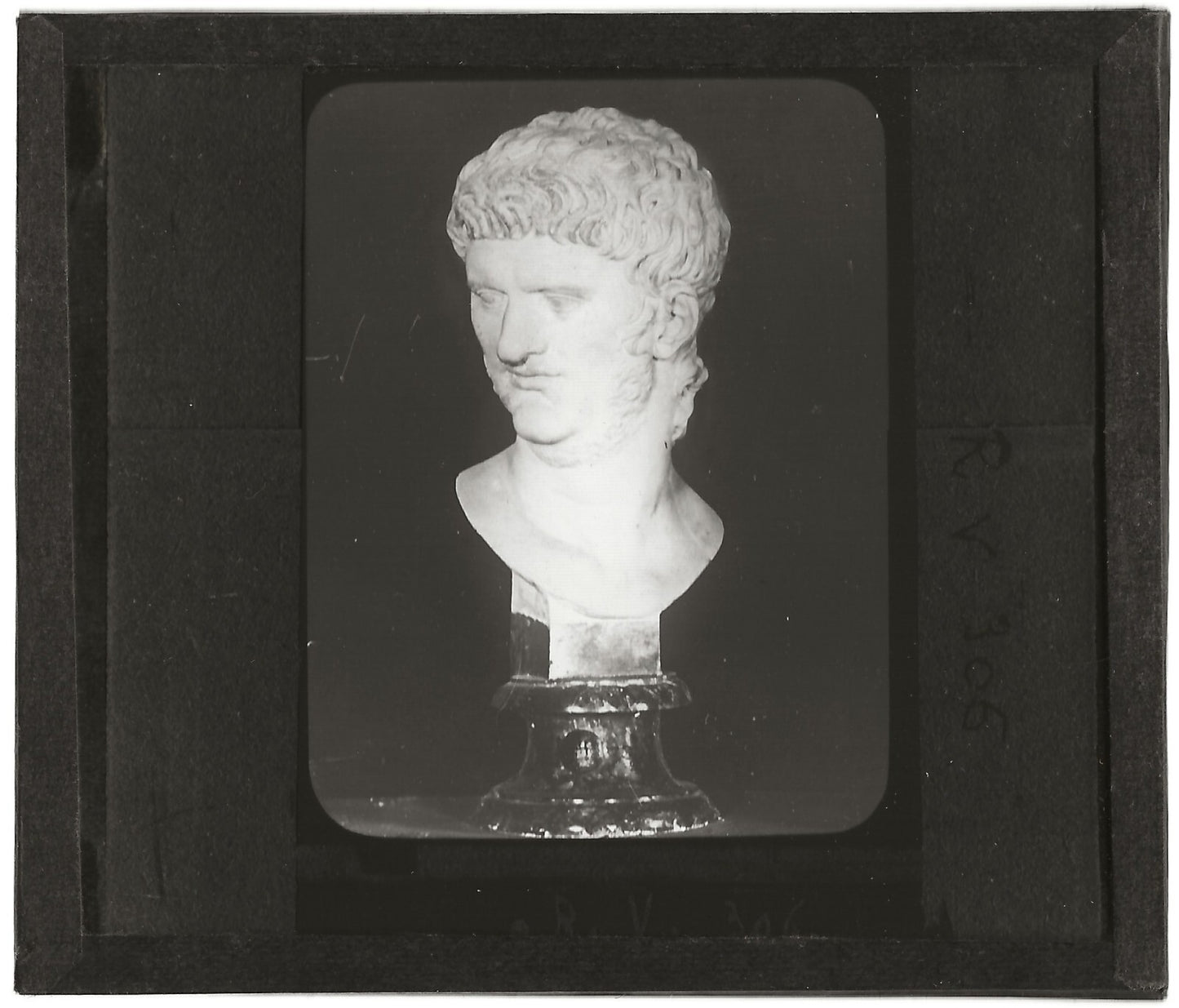 Buste de Néron, Rome et Vatican, photo plaque de verre, positif 8,5x10 cm