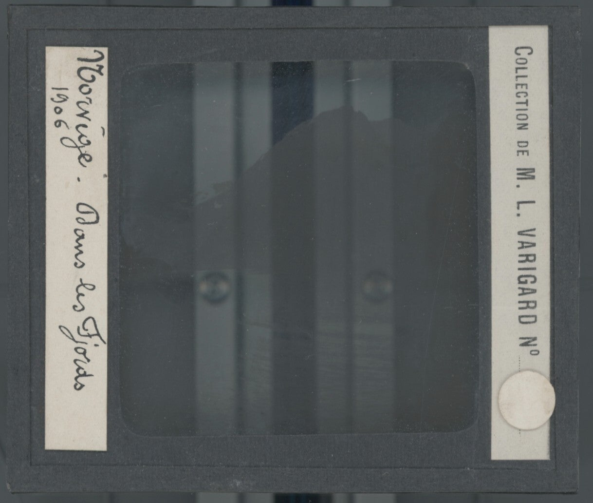 Norvège, 1906, fjord, photo plaque de verre, noir & blanc, positif 8,5x10 cm