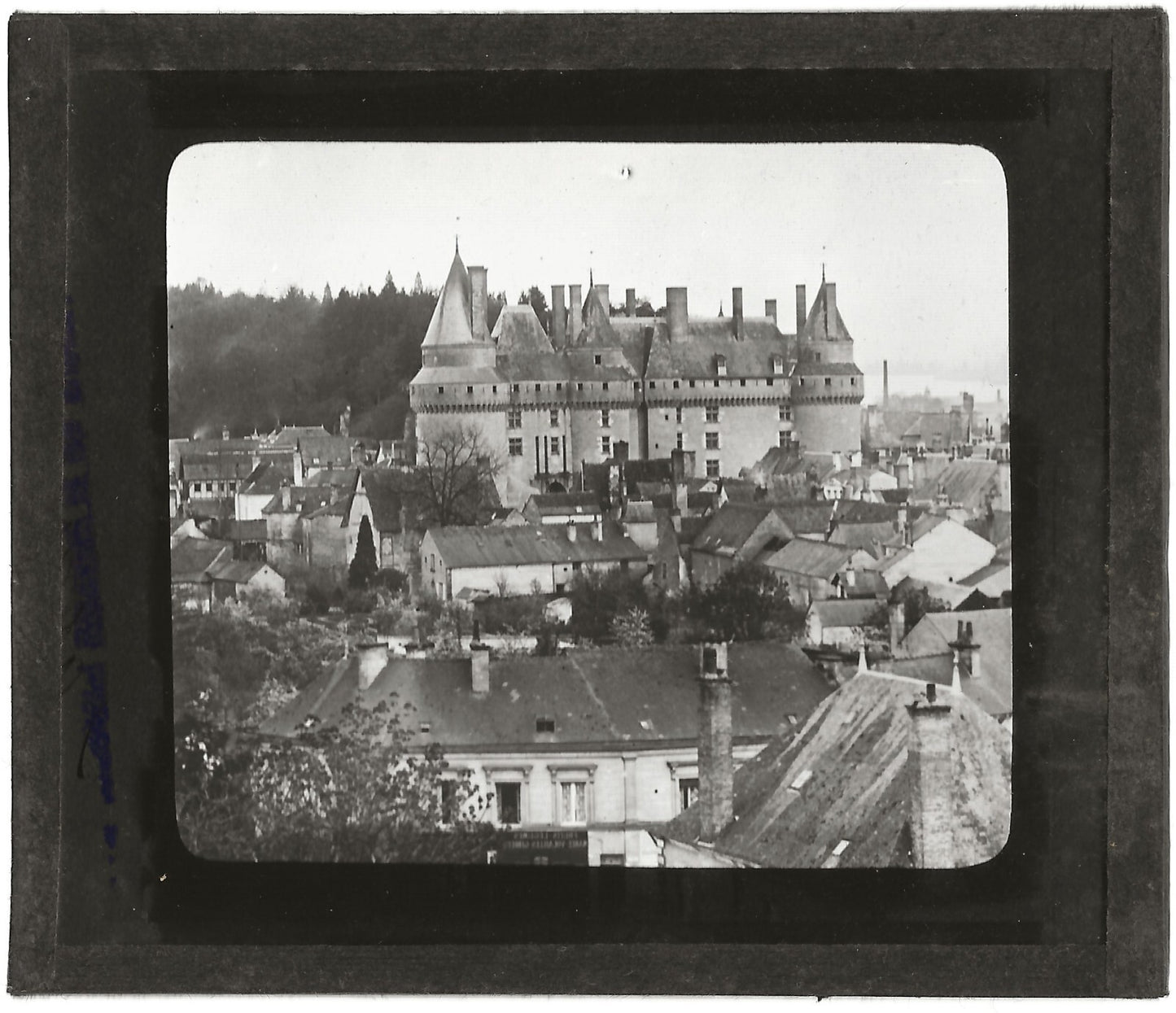 Château de Langeais, France, photo ancienne plaque de verre, positif 8,5x10 cm