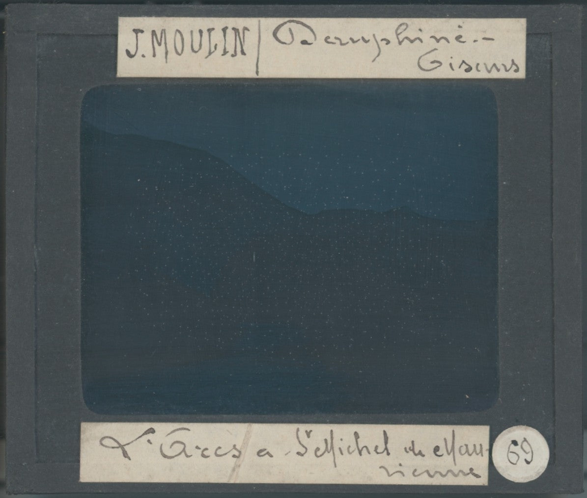 Saint-Michel-de-Maurienne, photo J. Moulin, plaque verre, couleur, 8,5x10 cm