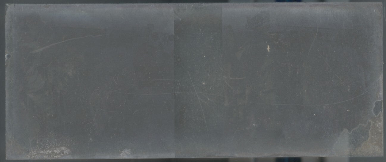 Personnages Maghreb, Plaque verre stéréo, négatif noir & blanc 4,5x10,7 cm