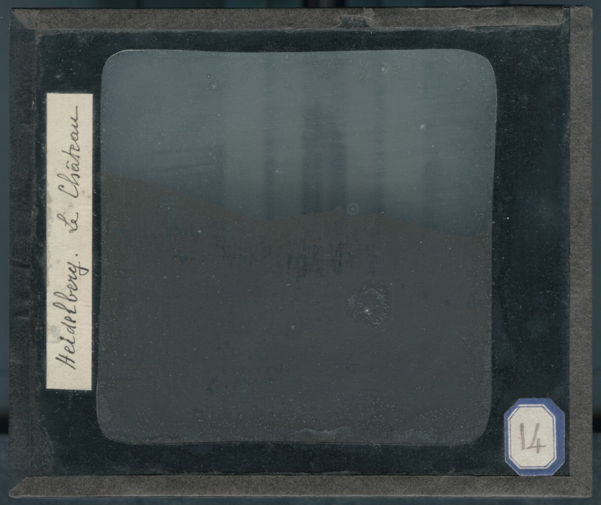 Château de Heidelberg, Allemagne, photo ancienne plaque verre, positif 8,5x10 cm