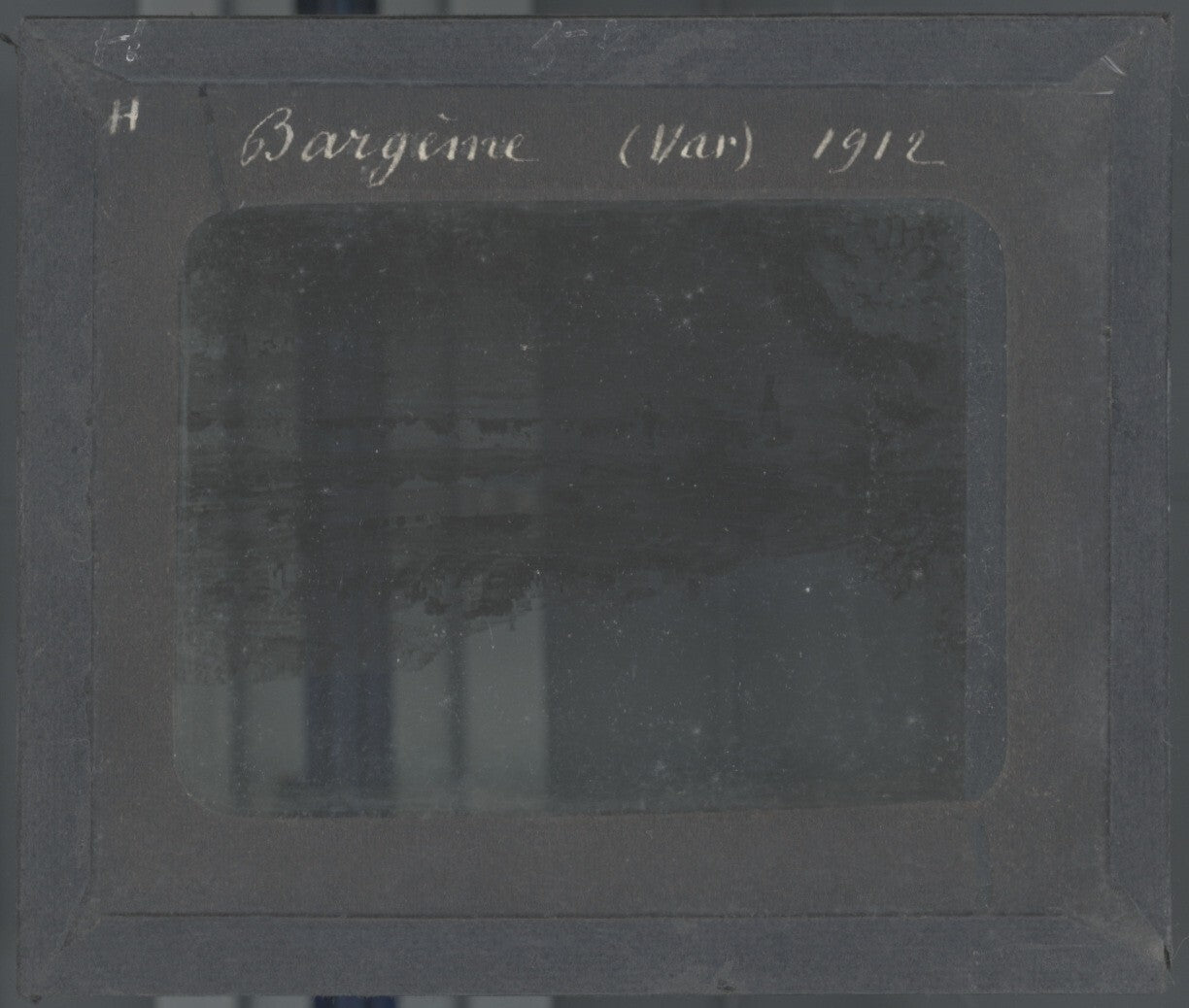 Bargème, village Var, photo ancienne plaque de verre, positif 8,5x10 cm