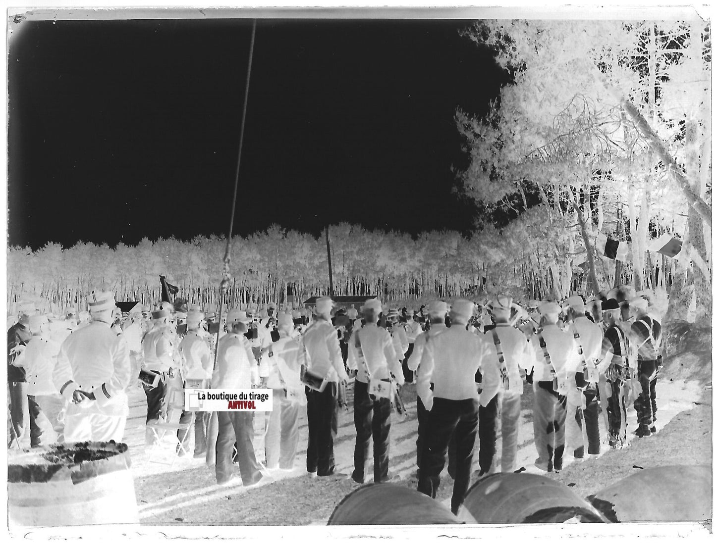 Camp militaire Meucon, Plaque verre photo ancienne, négatif noir & blanc 9x12 cm