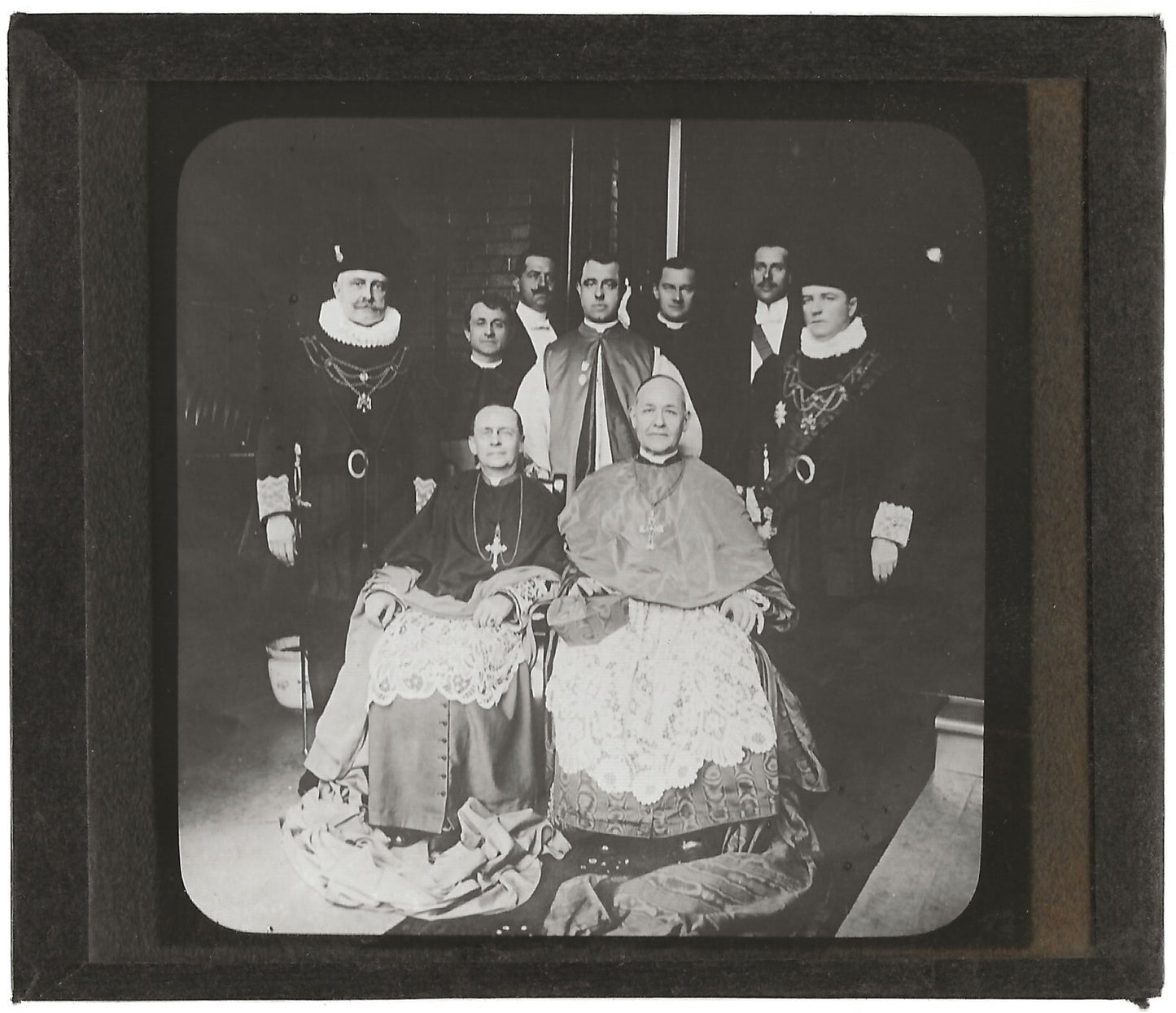 Bruchesi, Vannutelli, Congrès Montréal, photo plaque de verre, positif 8,5x10 cm