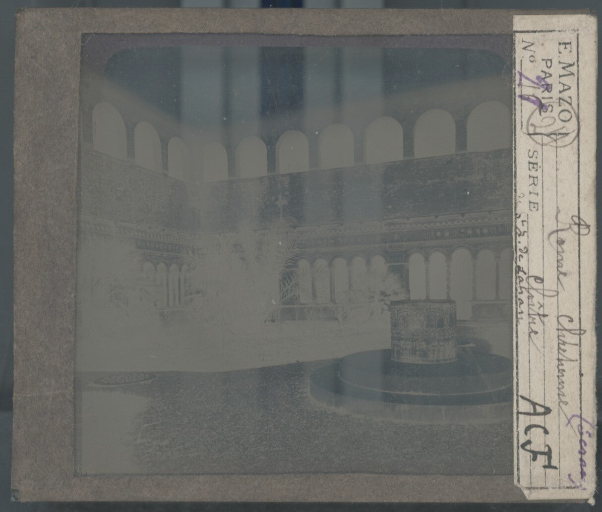 Saint-Jean-de-Latran, Rome, photo plaque verre, noir & blanc, positif 8,5x10 cm