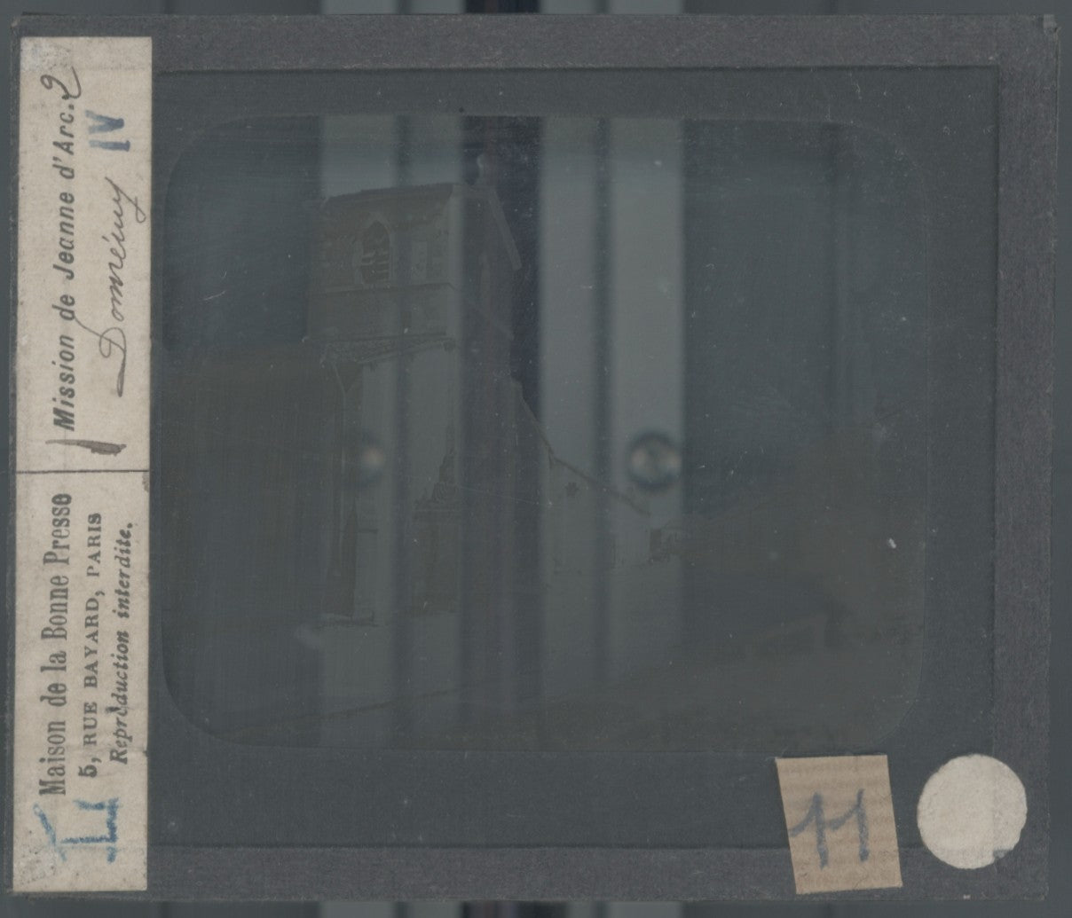 Domrémy-la-Pucelle, photo plaque verre, noir & blanc, positif 8,5x10 cm