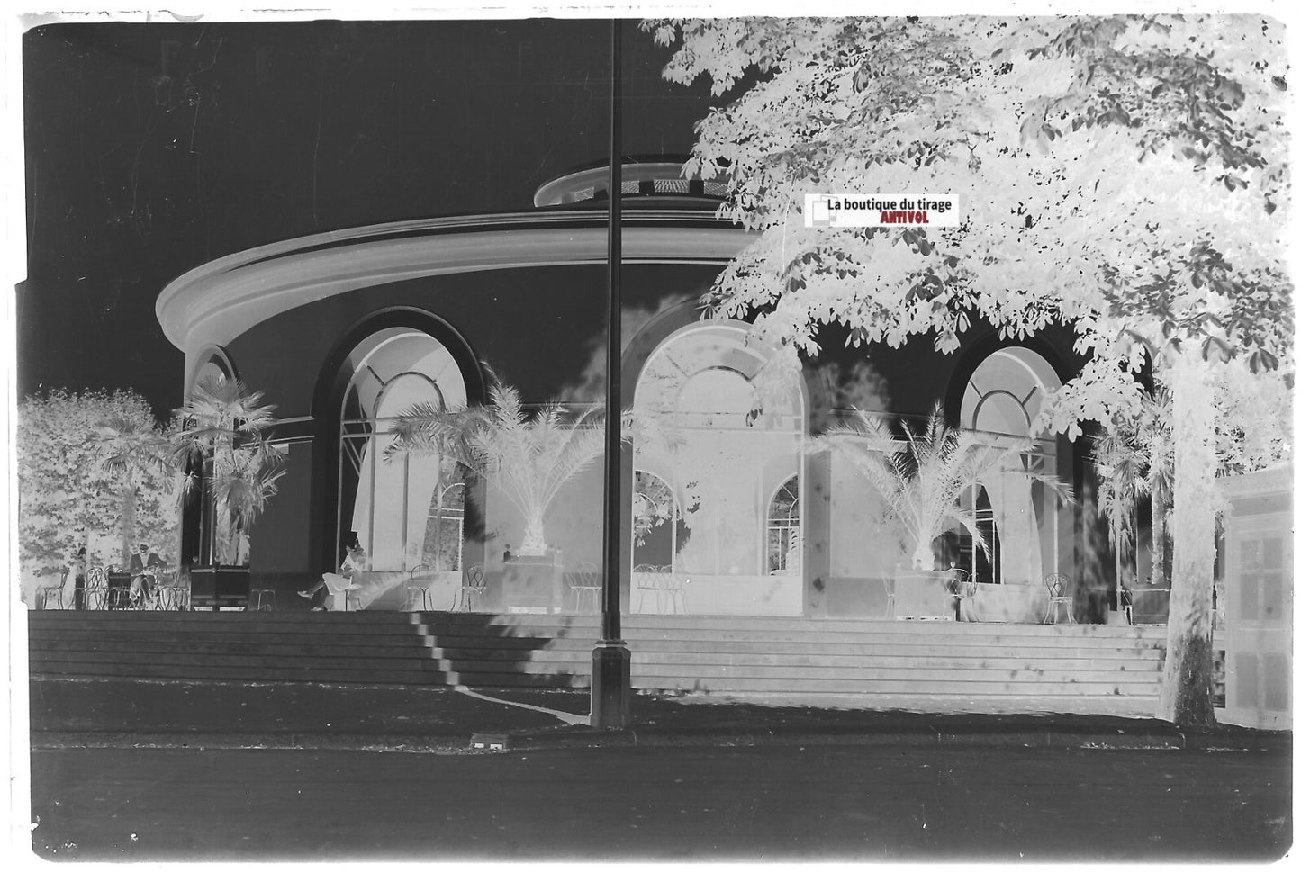 Vichy, source de l'hôpital, Plaque verre photo, négatif noir & blanc 10x15 cm