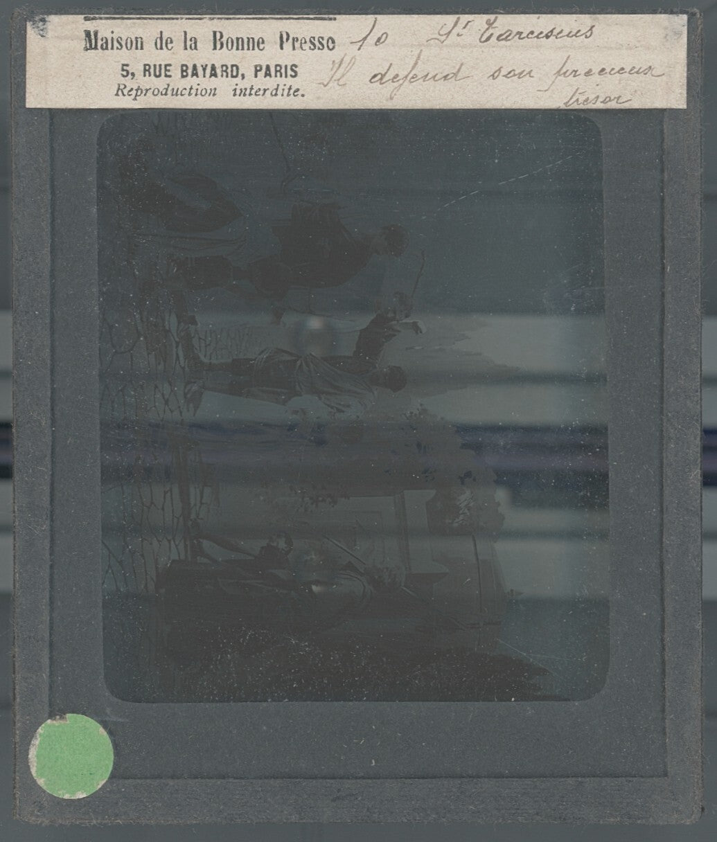 Tarcisius de Rome, Italie, dessin, photo plaque de verre, positif 8,5x10 cm