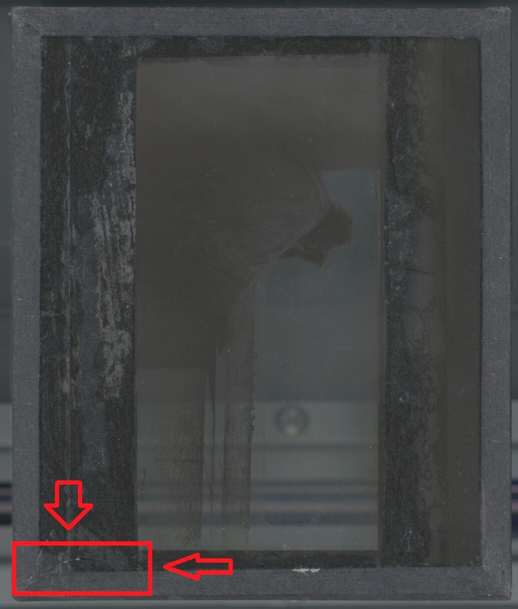 Luc, scène religieuse, dessin peinture plaque de verre, positif 8,5x10 cm