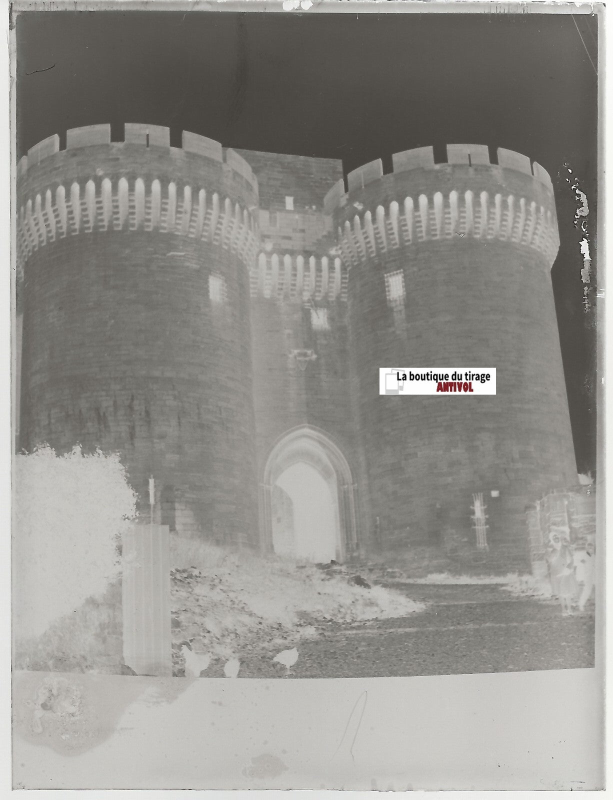 Saint-André, Villeneuve-lès-Avignon, Plaque verre, négatif noir & blanc 9x12 cm