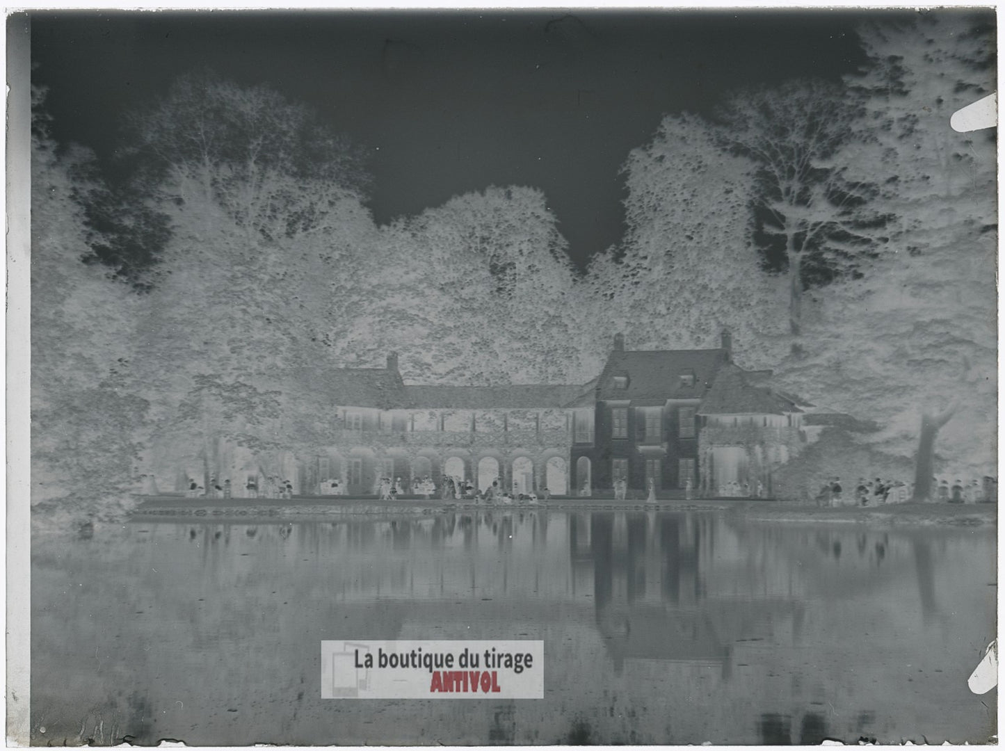 Le Hameau de la Reine, Versailles, plaque verre, photo ancienne, négatif 9x12 cm