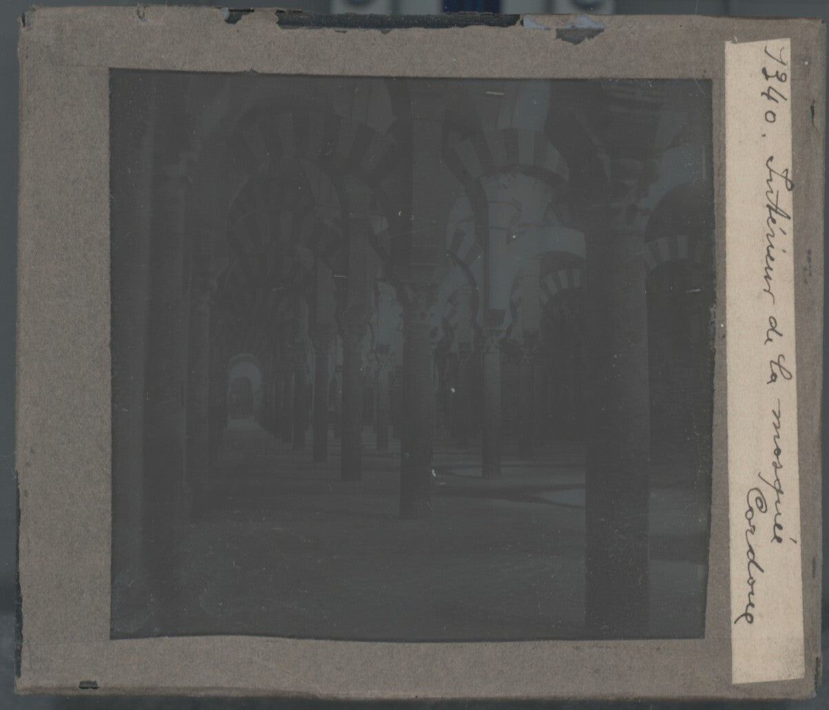 Mosquée, Cordoue, photo plaque de verre, noir & blanc, positif 8,5x10 cm