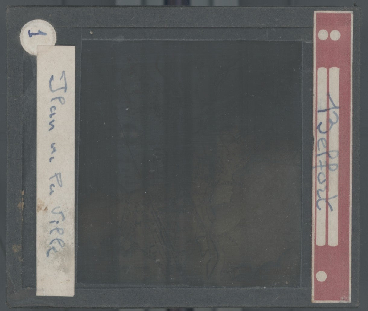 Carte, Plan de Belfort, photo plaque verre, noir & blanc, positif 8,5x10 cm