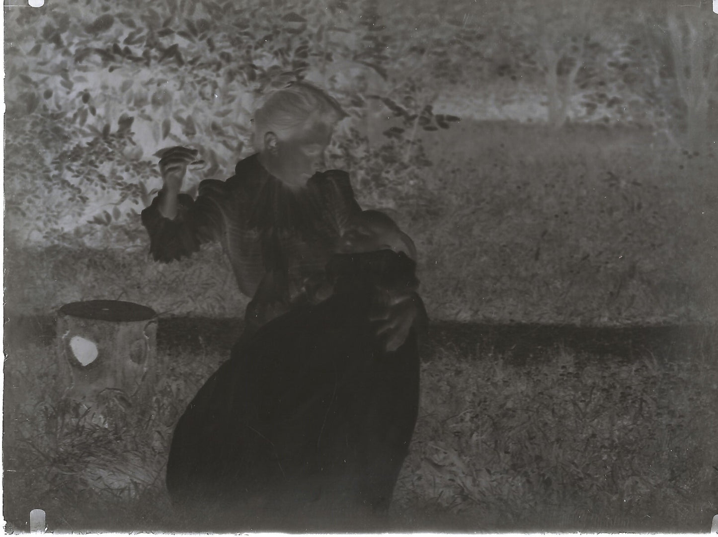 Plaque verre photo ancienne négatif 9x12 cm maman bébé vintage original