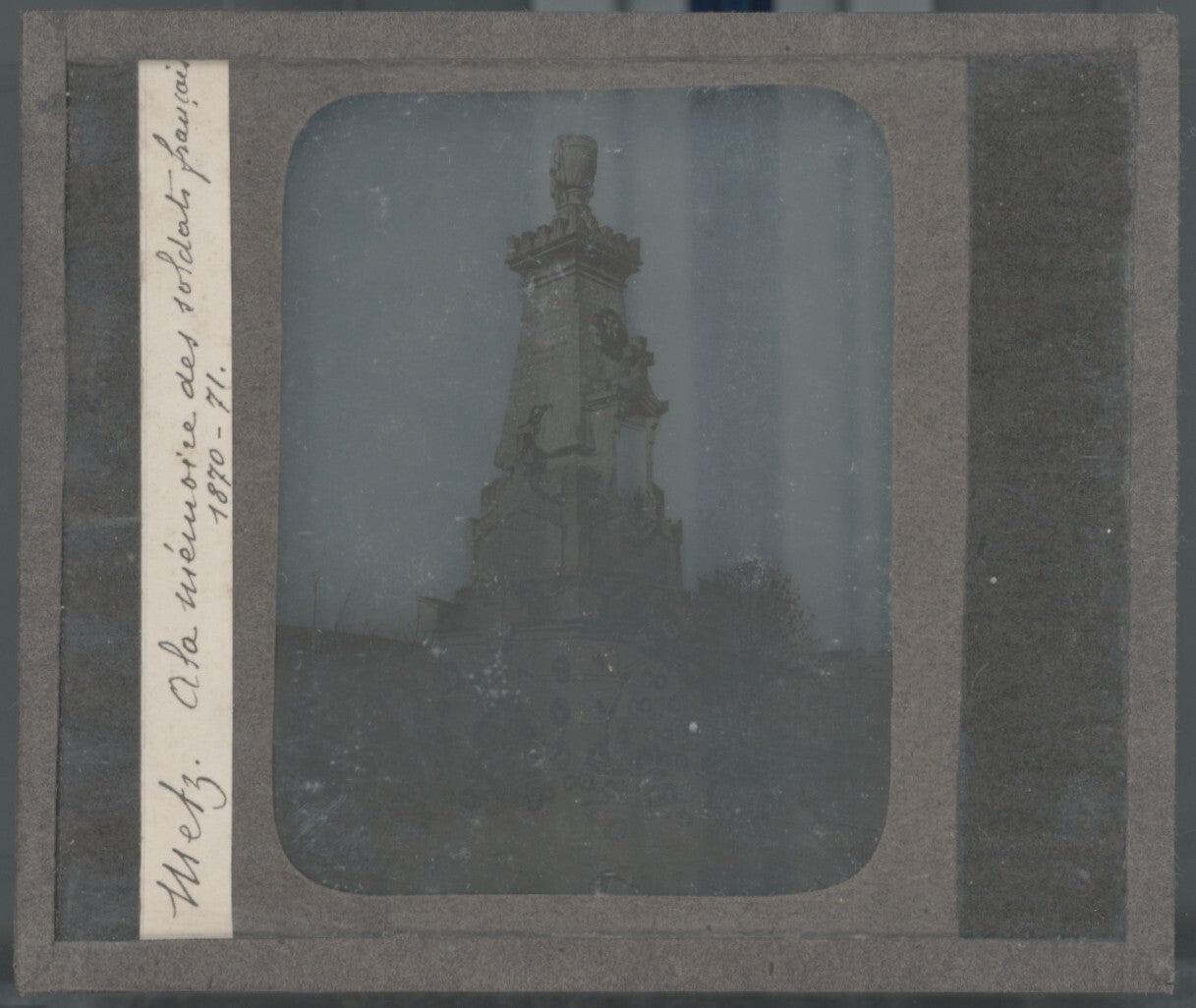 Metz, soldats français mémoire, photo ancienne plaque verre, positif 8,5x10 cm