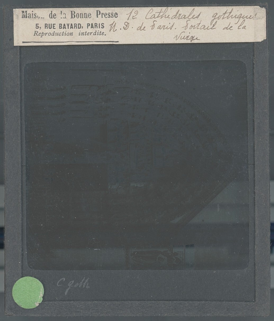 Cathédrale Notre-Dame de Paris, photo ancienne plaque verre, positif 8,5x10 cm