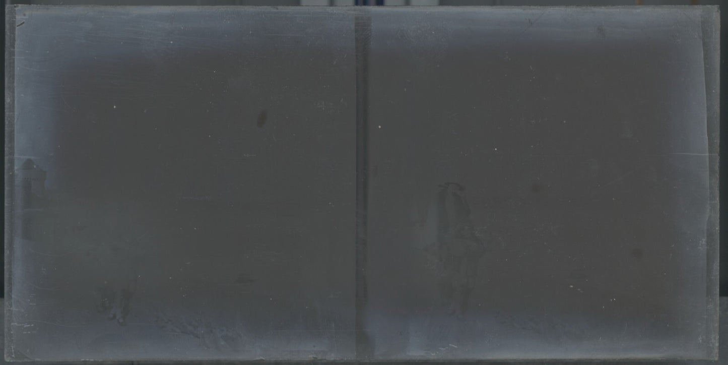 Les remparts Saint-Malo, Bretagne, plaque stéréo ancienne verre, négatif 9x18 cm