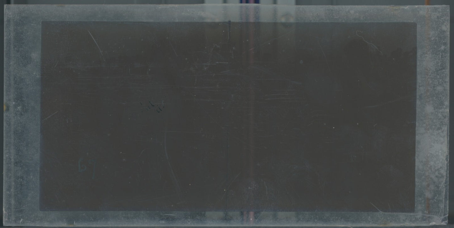 Personnages, Longchamp, Paris, plaque verre stéréoscopique, positif 8,5x17 cm