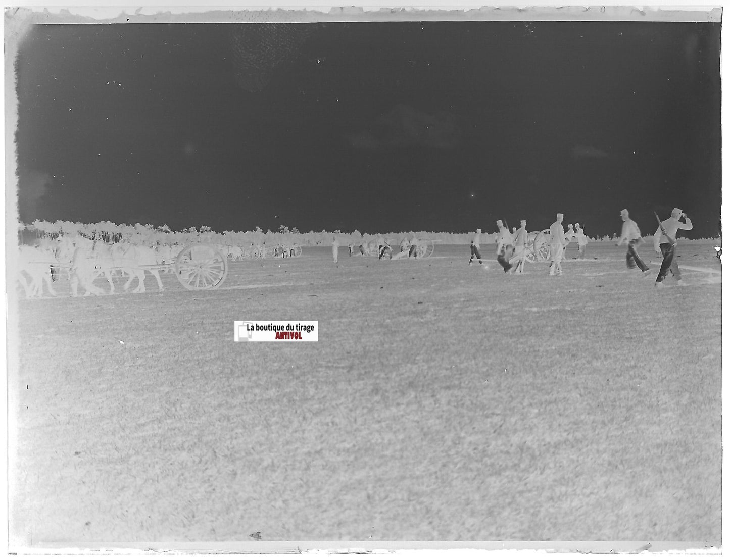 Camp militaire Meucon, Plaque verre photo ancienne, négatif noir & blanc 9x12 cm