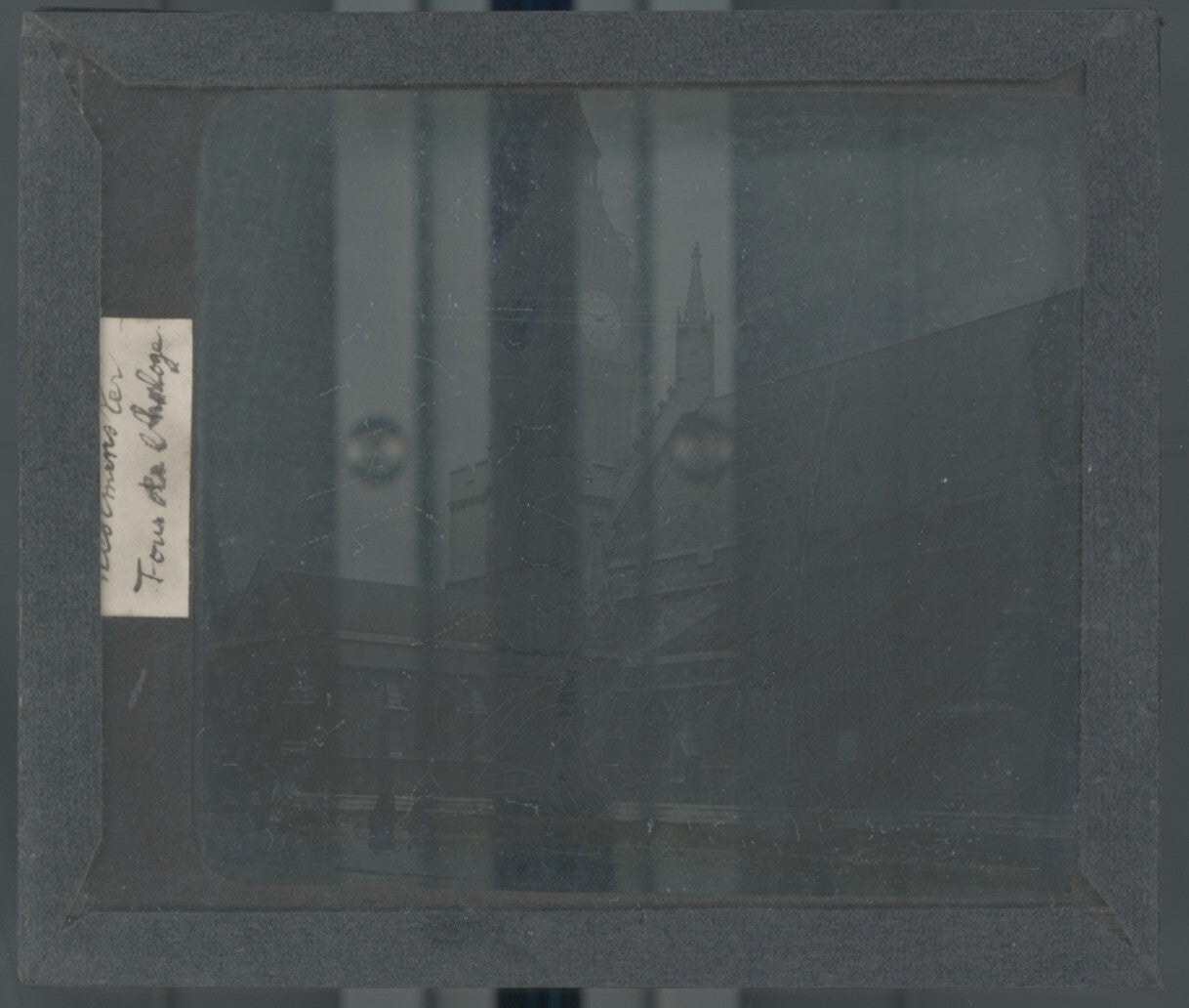Westminster Hall, Londres, photo plaque verre, noir & blanc, positif 8,5x10 cm