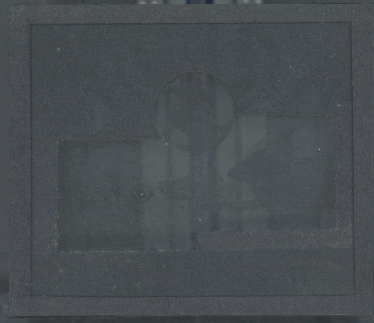 Rochers granitiques, photo plaque verre, noir & blanc, positif 8,5x10 cm