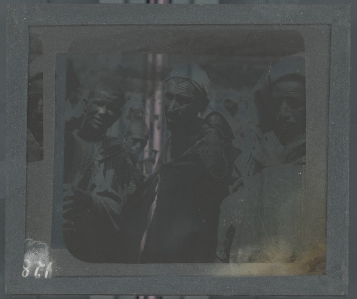 Portrait, Peuple, Maghreb, photo ancienne plaque verre, positif 8,5x10 cm