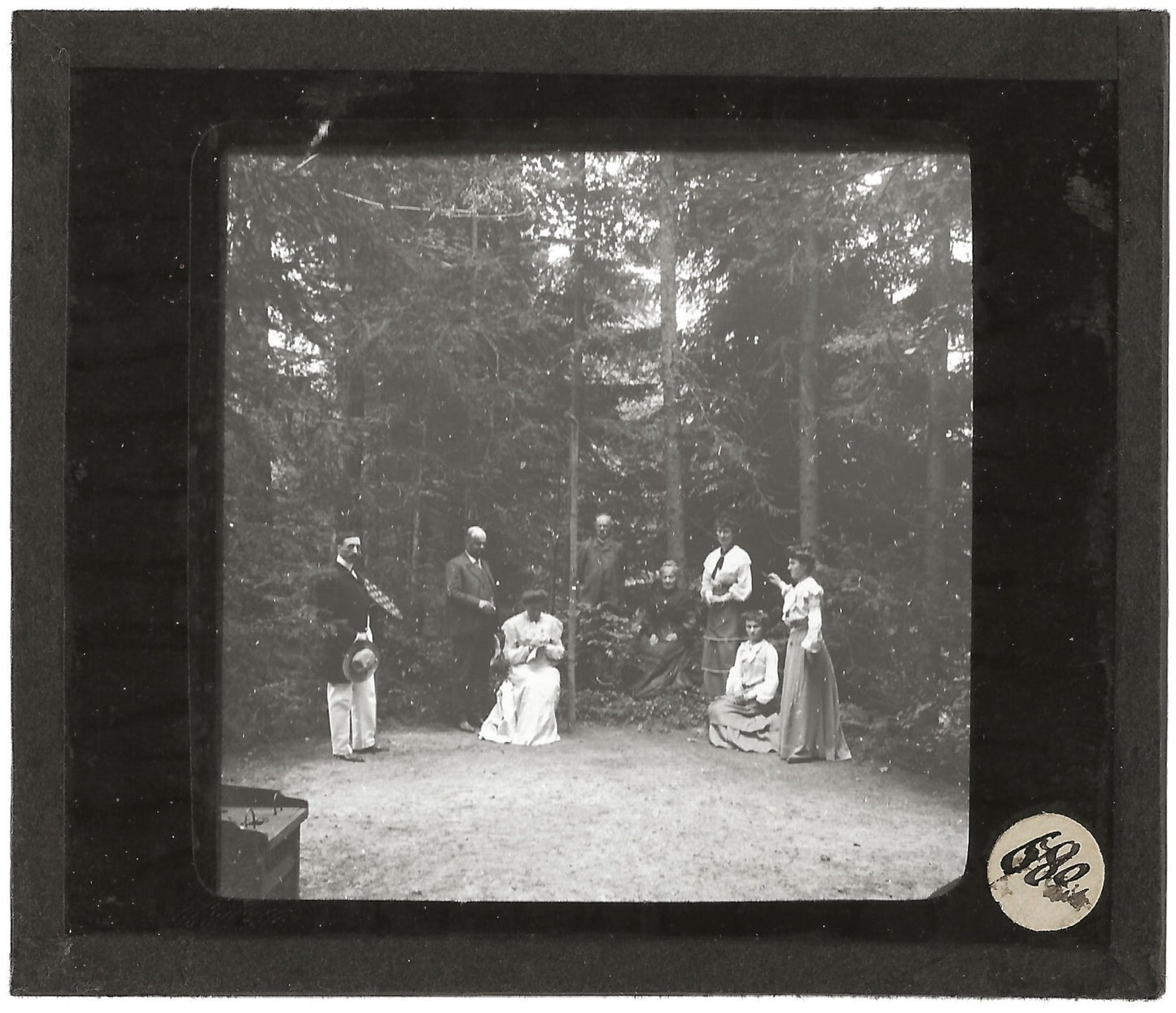 Jeu d'anneaux, Août 1904, photo ancienne plaque de verre, positif 8,5x10 cm